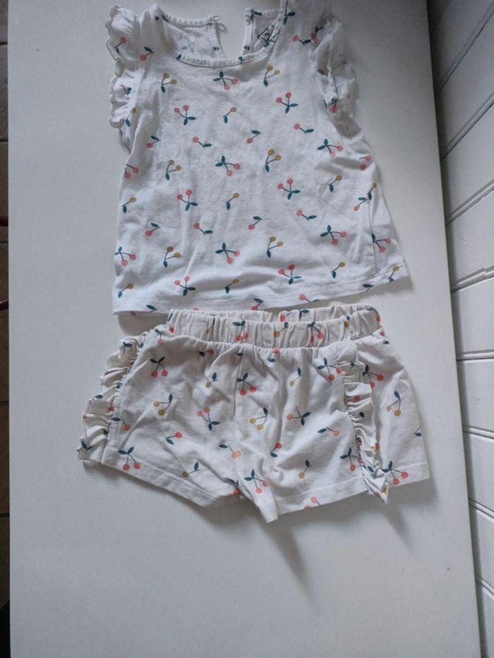 Ensemble maillot avec short bébé fille 9 mois - photo numéro 1