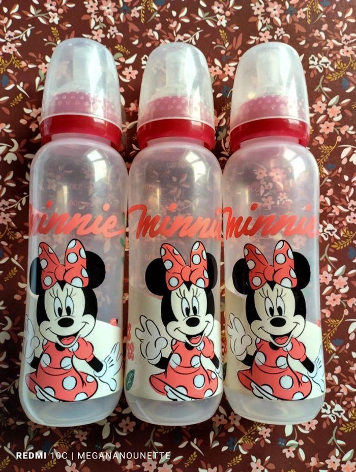 🦋 Lot x 3 biberons Minnie 330 ML Disney - photo numéro 1