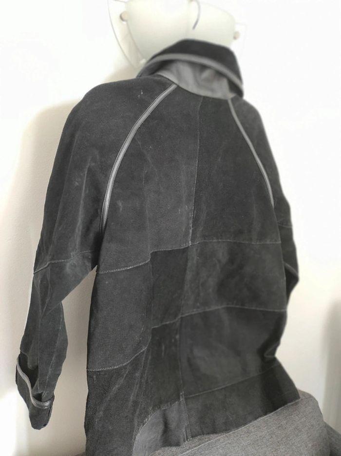 Veste vintage cuir noir - photo numéro 3