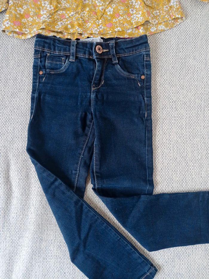 Ensemble jean skinny+ blouse liberty jaune 4 ans - photo numéro 4