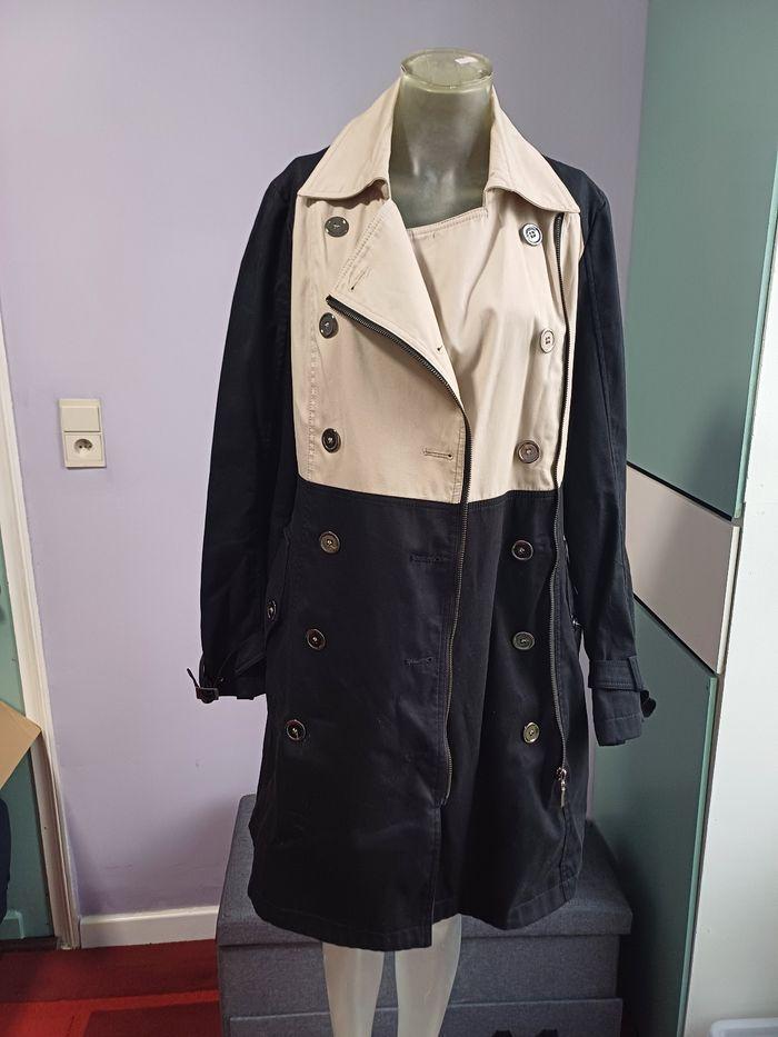 Trench-coat bicolore noir/beige - photo numéro 5