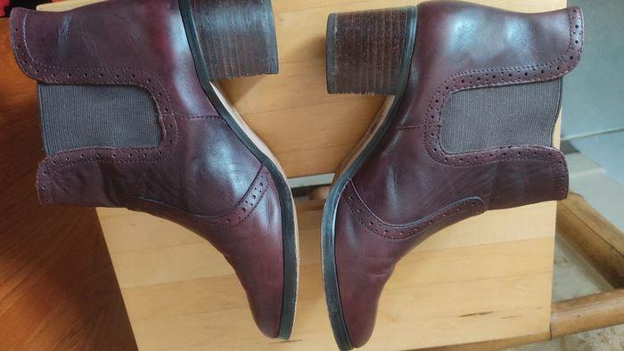 Bottines André cuir bordeaux / marron taille 36 - photo numéro 9