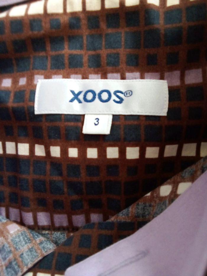 Chemise manches longues à motifs noirs et marrons XOOS taille 3 ou L - photo numéro 6