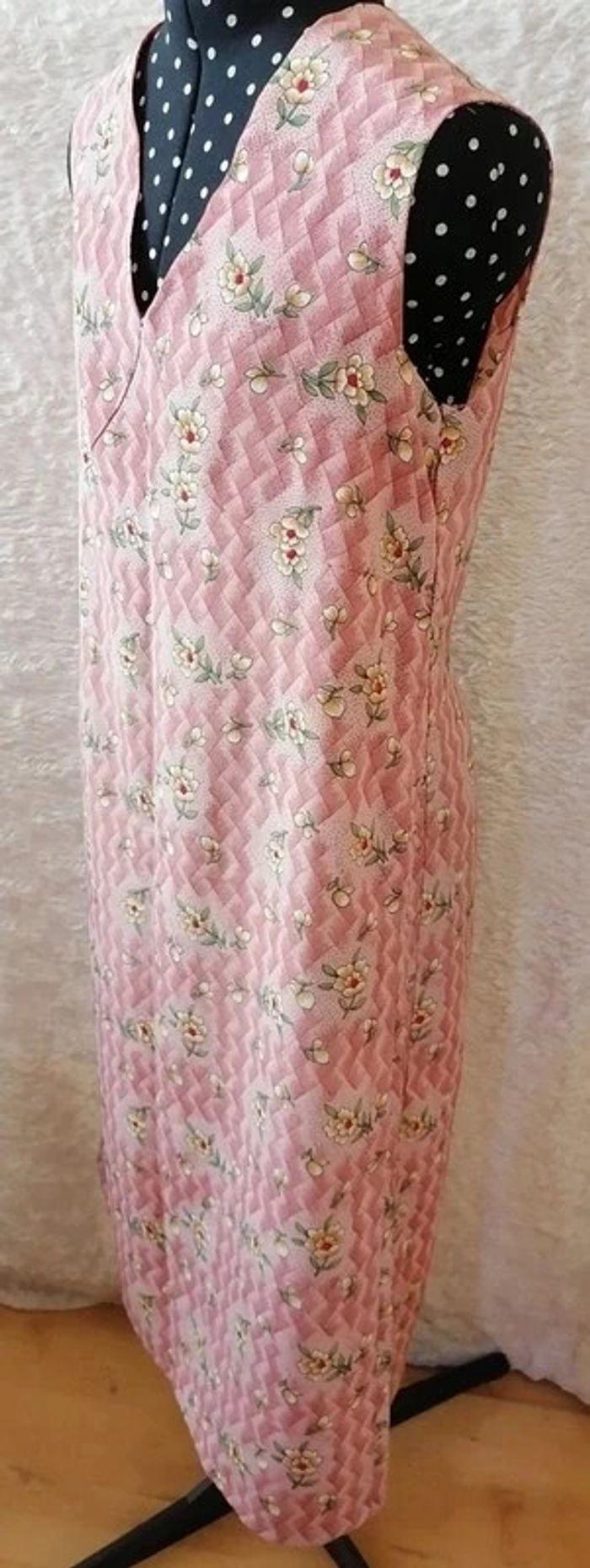 Robe longue rose à fleurs Vintage - photo numéro 3