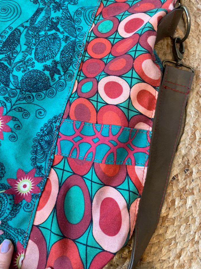 Sac bandoulière marron, bleu, rose Desigual - photo numéro 6