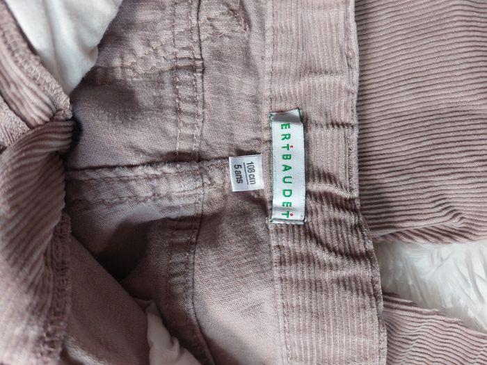 Pantalon velours vieux rose T 5 ans - photo numéro 3