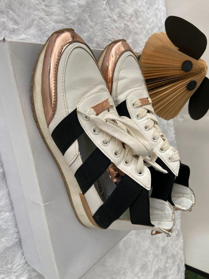 Baskets sneakers Steve Madden T 39 noir rose et blanc bon etat - photo numéro 9