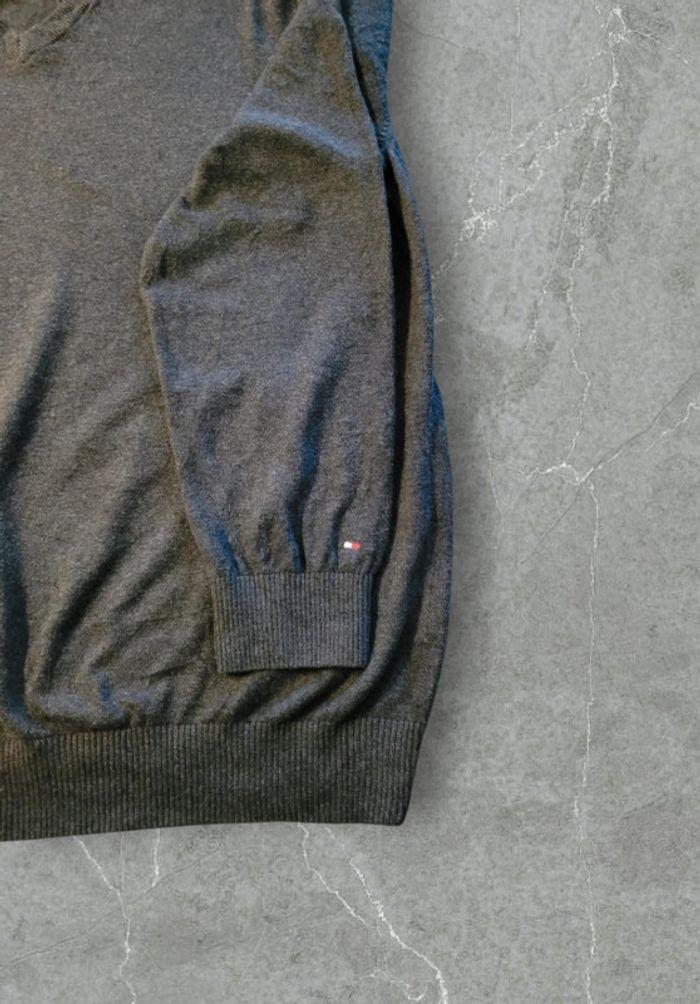 Pull Tommy Hilfiger Taille XXL Logo Brodé Gris - photo numéro 2