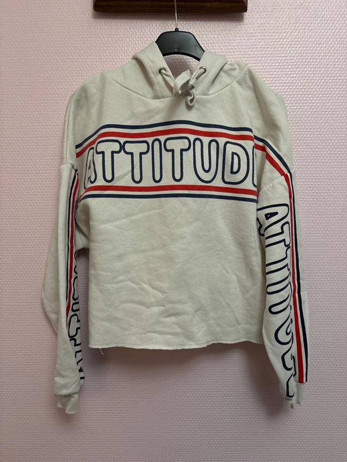 Sweat à capuche blanc Jennyfer taille XS