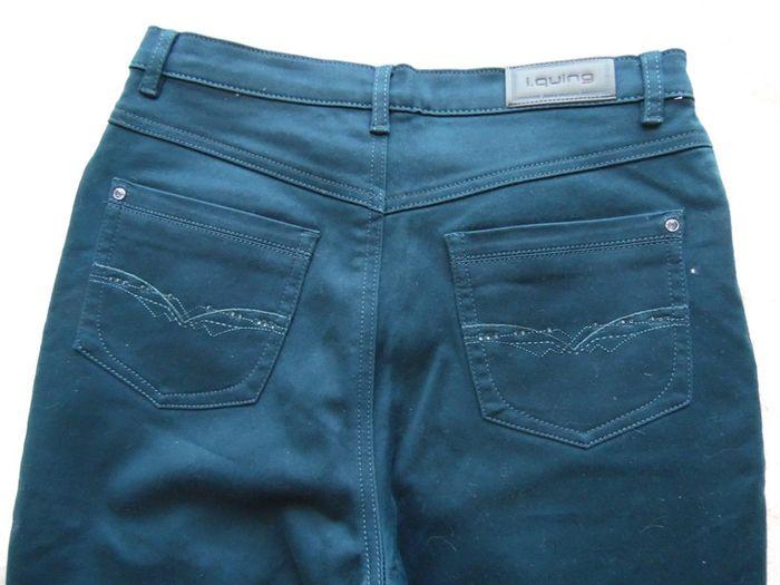 Beau pantalon bleu canard, taille 38. - photo numéro 5