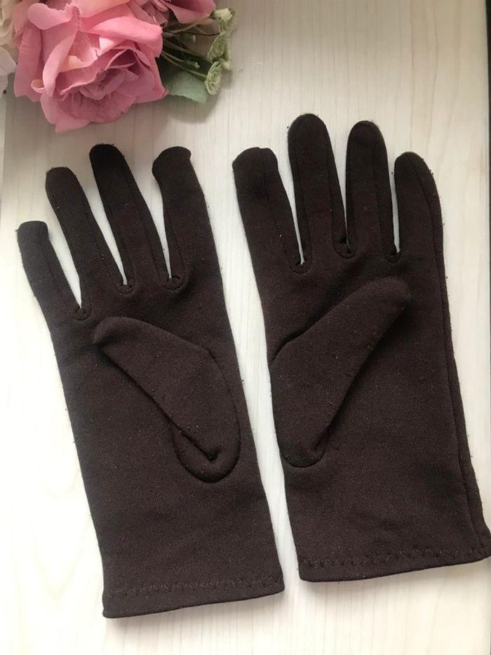 Gants chauds fourrés marron à fleurs brodées 🌸 - photo numéro 6