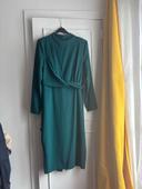 Asos Robe mi longue verte taille 44