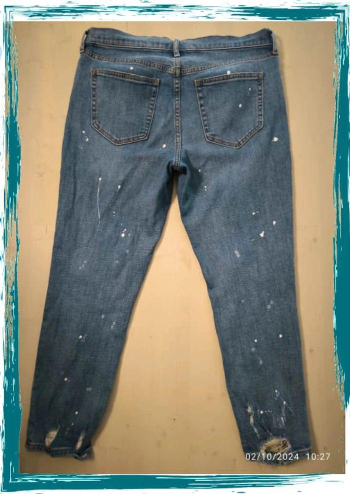 Jeans  vintage slim  bleu  look destroy gap taille 40 (30,) - photo numéro 3