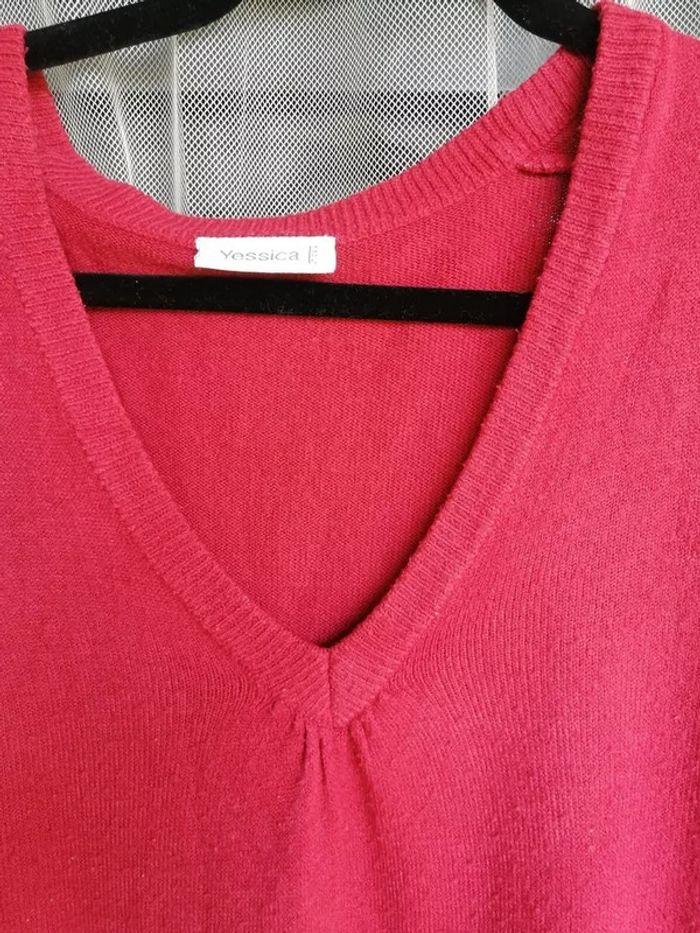 Pull long chaud, rouge, col V, Yessica, C&A, L - photo numéro 8