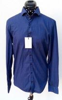 Chemise manches longues Søndag & Sons Slim Fit bleue à motifs taille S