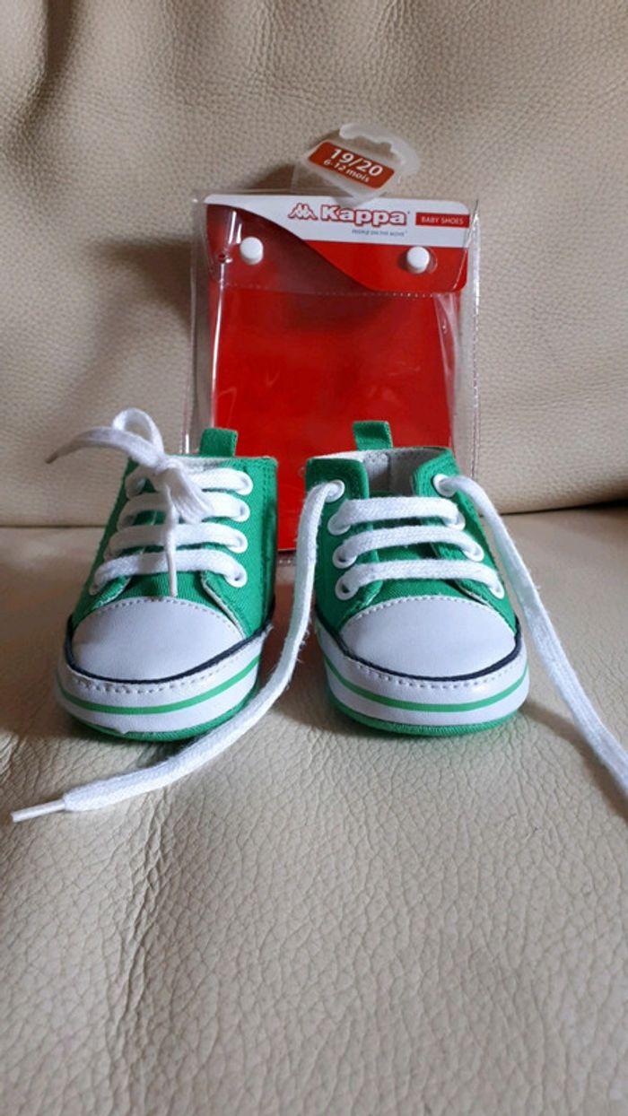 Chaussures vertes bébé en toile Kappa - photo numéro 2