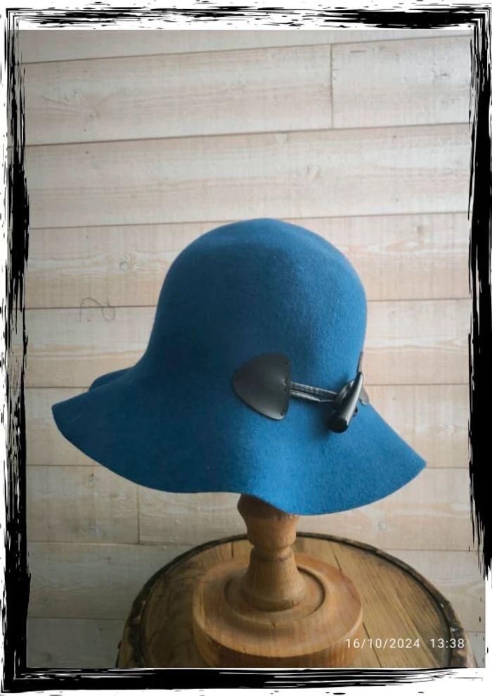 Chapeau seau bleu en laine Filippo Catarzi taille unique - photo numéro 2