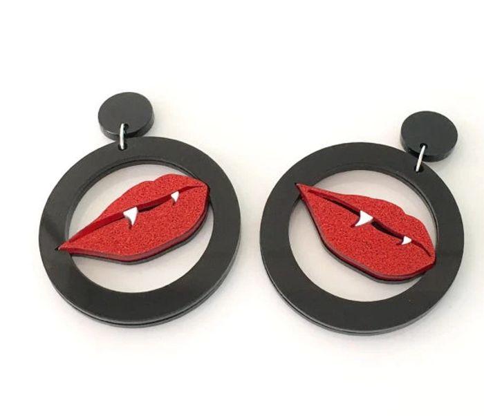 boucle d'oreille lips fangs vampire reverefolie deer arrow