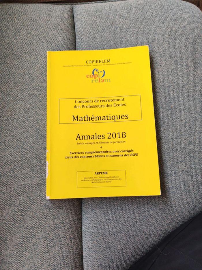 Copirelem crpe mathématiques annales 2018 - photo numéro 1