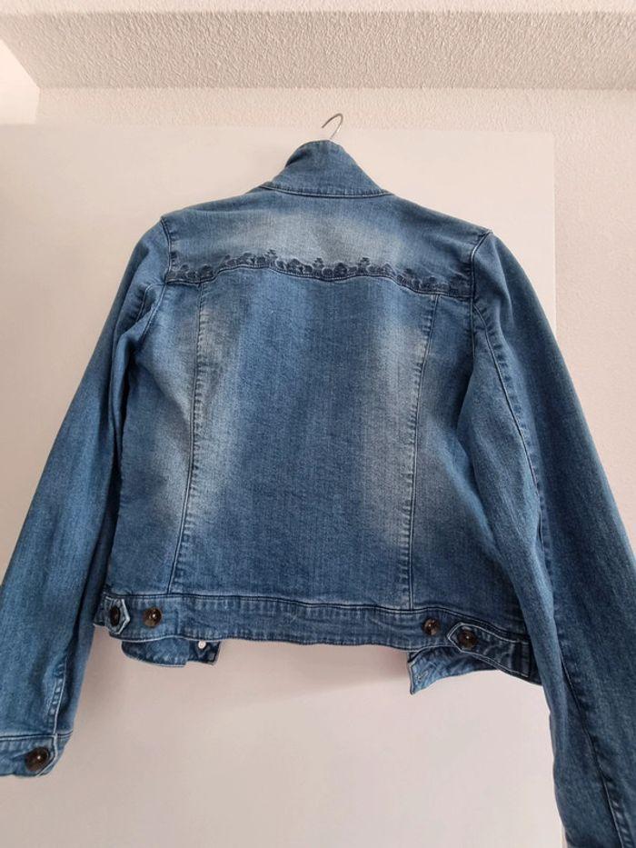 Veste en Jeans brodée Phildar - photo numéro 4