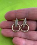 Magnifiques boucles d’oreilles pendantes cercle et strass en alliage de zinc