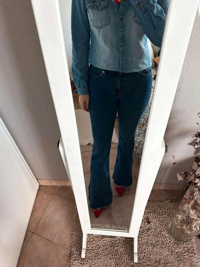 Chemise en jean  détail  sur  poche  avant taille  s/m - photo numéro 9