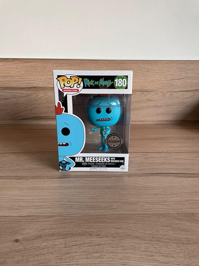 Figurine Funko Pop Rick et Morty : Mr. Meeseeks with Meeseeks Box Exclusive 180 - photo numéro 1