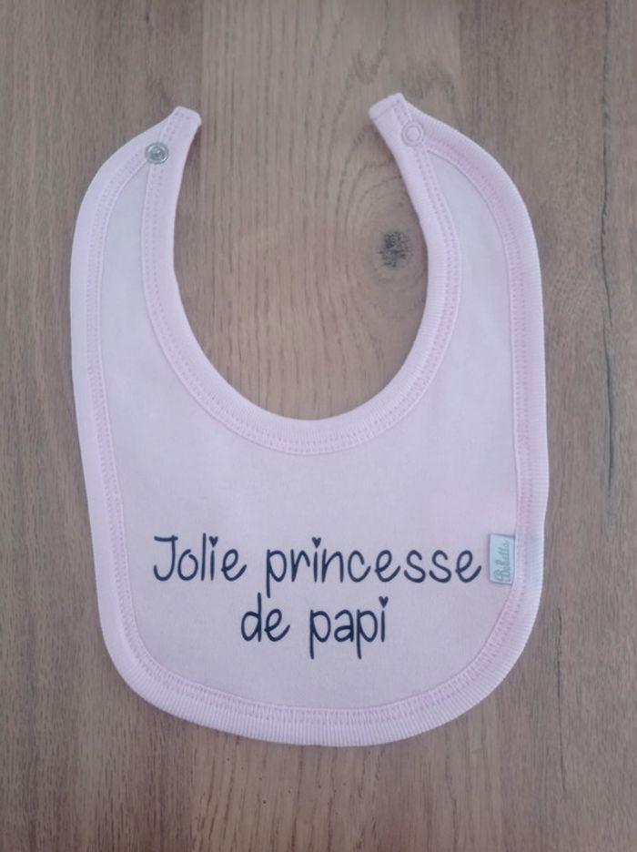 Bavoir rose jolie princesse de papi