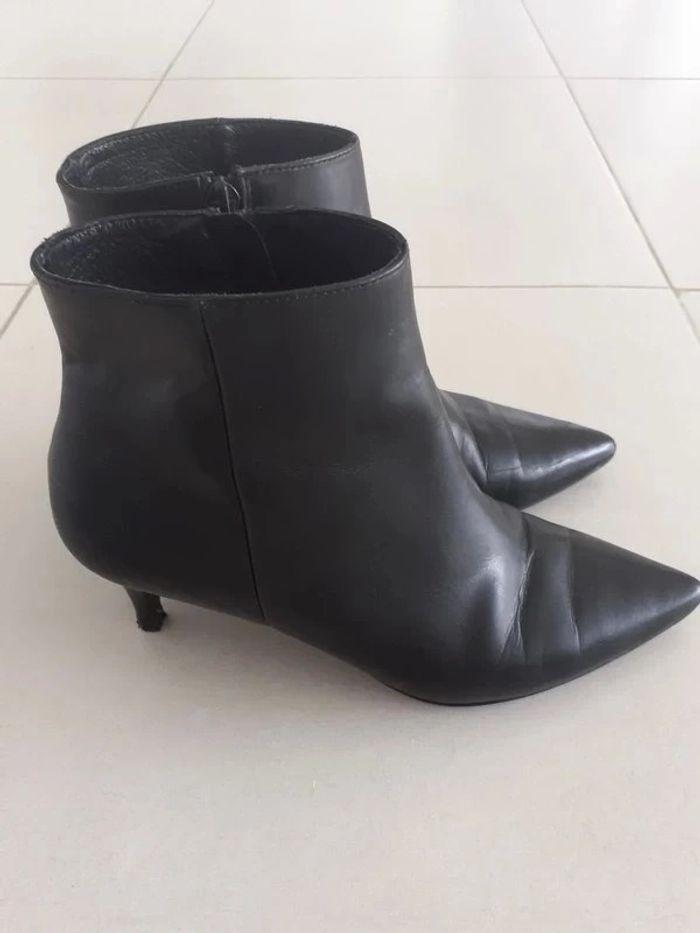 Bottines cuir noir 38 marque Elodie - photo numéro 1