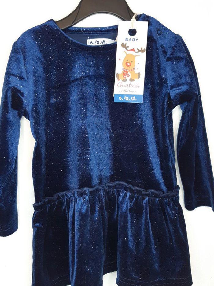 Robe bébé Noël  74 cm 1 ans marine argenté  5.10.15 - photo numéro 13