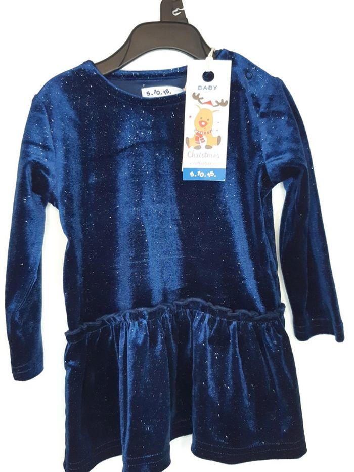 Robe bébé Noël  74 cm 1 ans marine argenté  5.10.15 - photo numéro 14