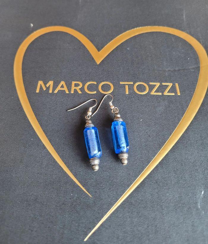 Boucles d'oreilles bleues - photo numéro 2