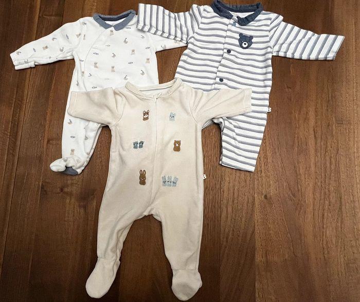 Lot de 3 pyjamas bébé 1 mois OBAIBI - photo numéro 1