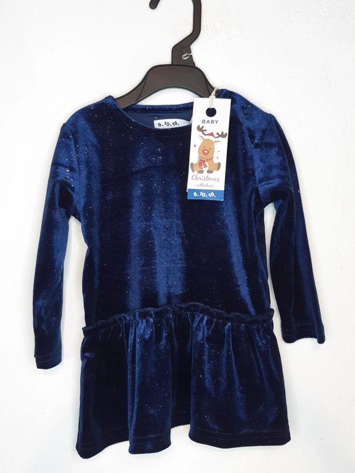 Robe bébé Noël  74 cm 1 ans marine argenté  5.10.15 - photo numéro 12