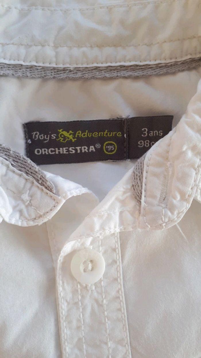 Chemise manches longues garçon blanc Orchestra 3 ans neuve - photo numéro 3