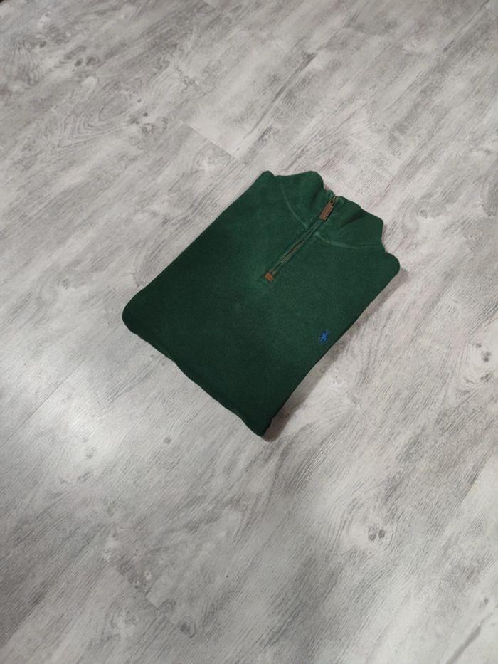 Pull Half Zip Ralph Lauren Vert Sapin Brodé Violet Taille 2XL Homme - photo numéro 2