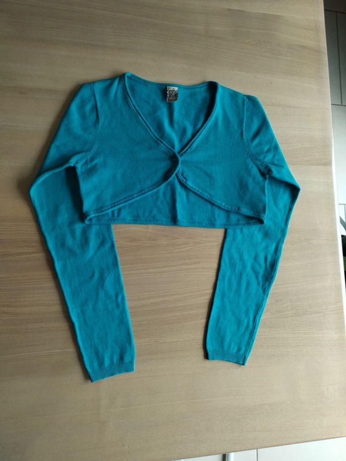 Gilet boléro turquoise 12 ans - photo numéro 1