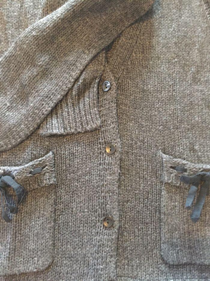 Gilet long gris en maille - photo numéro 3