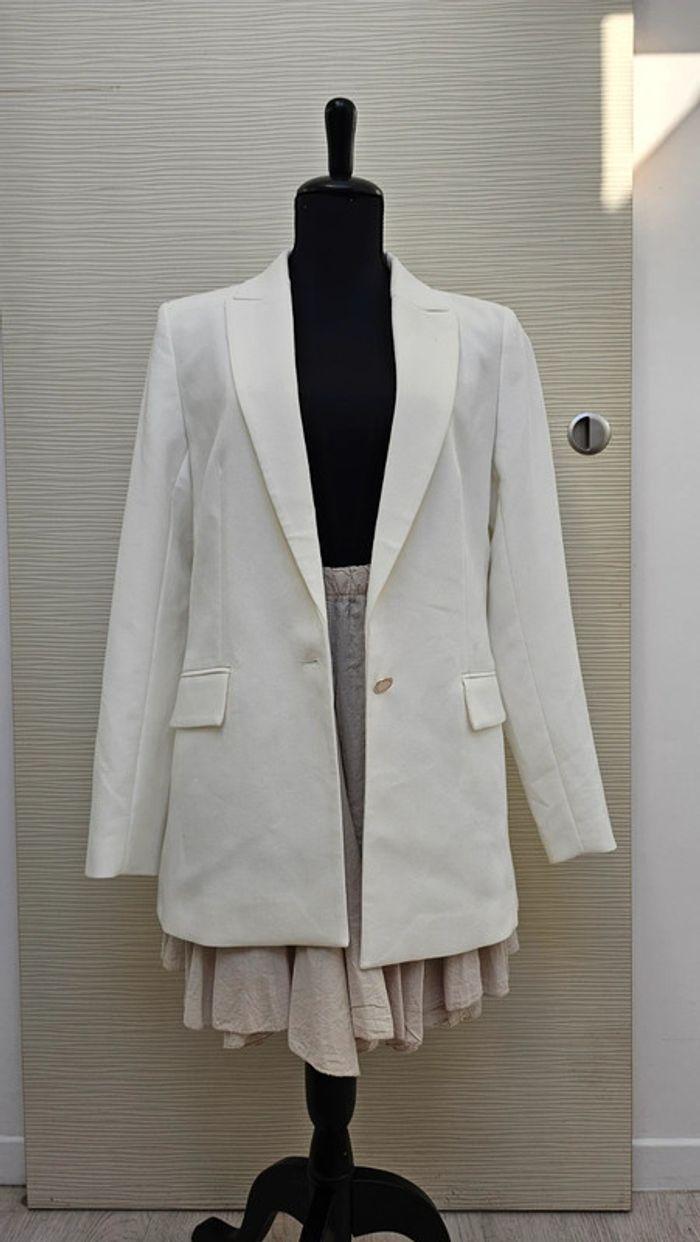 Veste tailleur blazer blanc Morgan - photo numéro 2