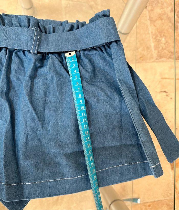 Jupe fillette trapèze en chambray bleu - photo numéro 4