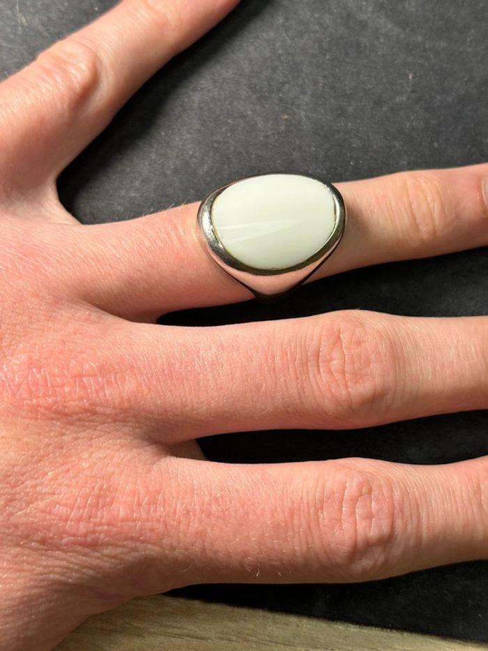 Jolie bague en argent 925 et pierre blanche - photo numéro 4