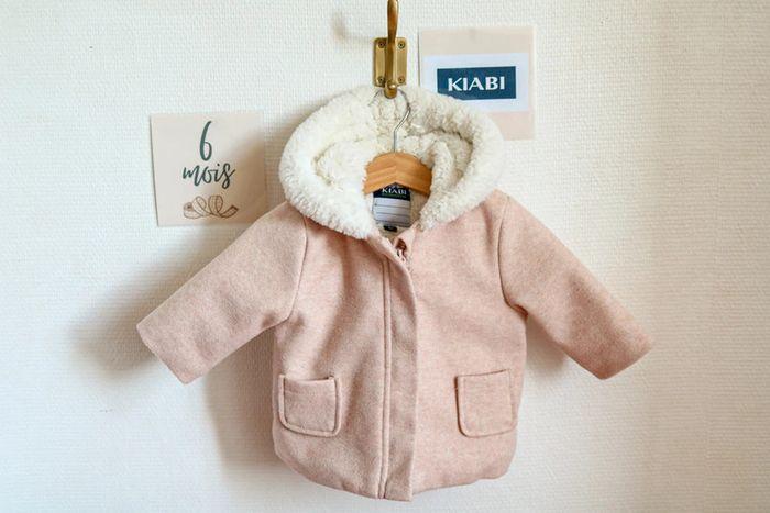 Manteau rose pâle fourré blanc, Kiabi, 6 mois - photo numéro 8