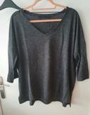 Tee shirt gris chiné manches 3/4