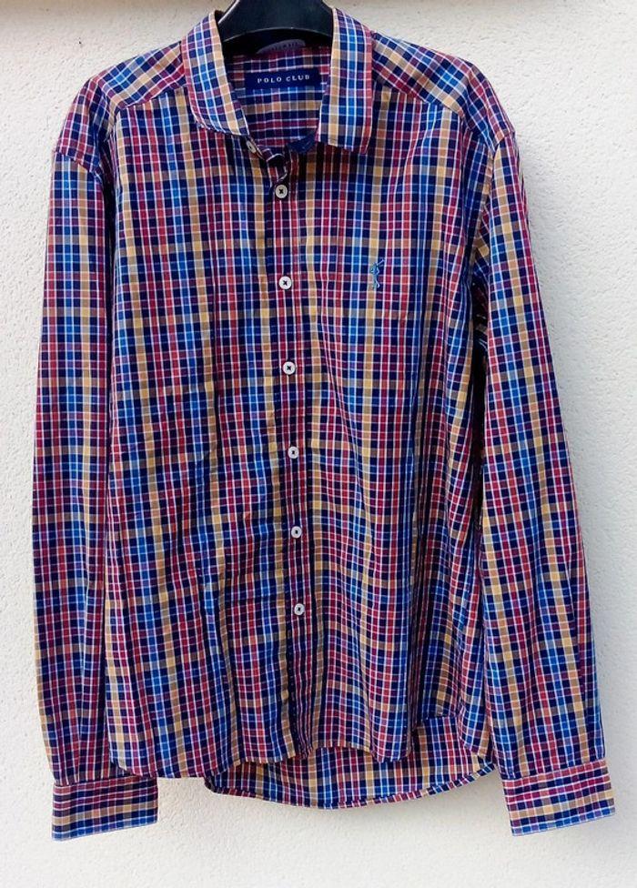 Chemise manches longues à carreaux multicolores Polo Club taille M - photo numéro 7