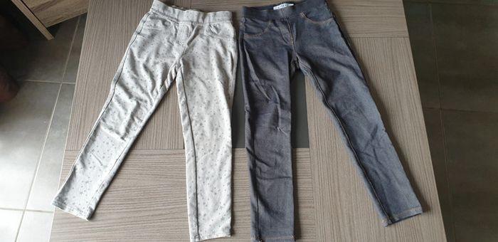 Lot 2 pantalons jeggings 5/6ans - photo numéro 1