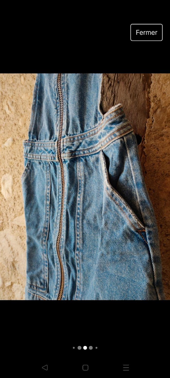 Salopette robe fermeture éclair jean Stradivarius taille 32 original denim - photo numéro 10