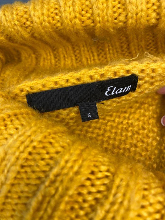 Pull d’hiver col roulé tressé jaune moutarde Etam taille M / 38 - photo numéro 12