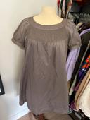 Robe manches courtes femme couleur taupe