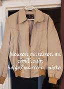 Veste cimili.cuir beige mixte