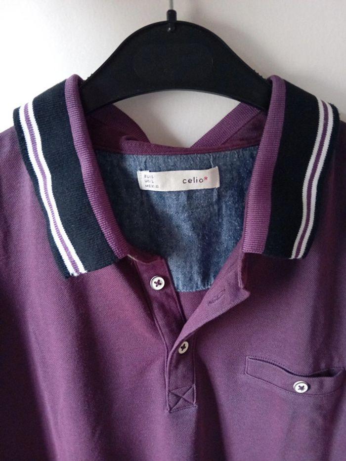 Polo celio taille L violet avec reflet - photo numéro 2